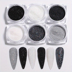 6 Boxes Holographic Nail Glitter Sequins Manicure DIY