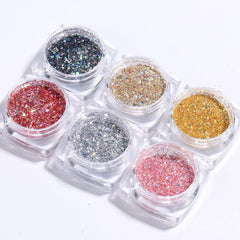 6 Boxes Holographic Nail Glitter Sequins Manicure DIY