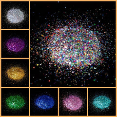 3D Laser Nail Art Glitter Kit for Shining Manicure Tips