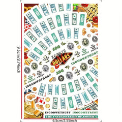 Money Dollar Nail Art Stickers Self Adhesive Money Nail Art Decals