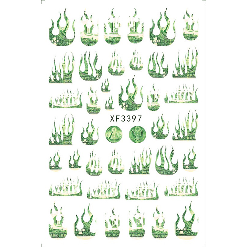 Money Dollar Nail Art Stickers Self Adhesive Money Nail Art Decals