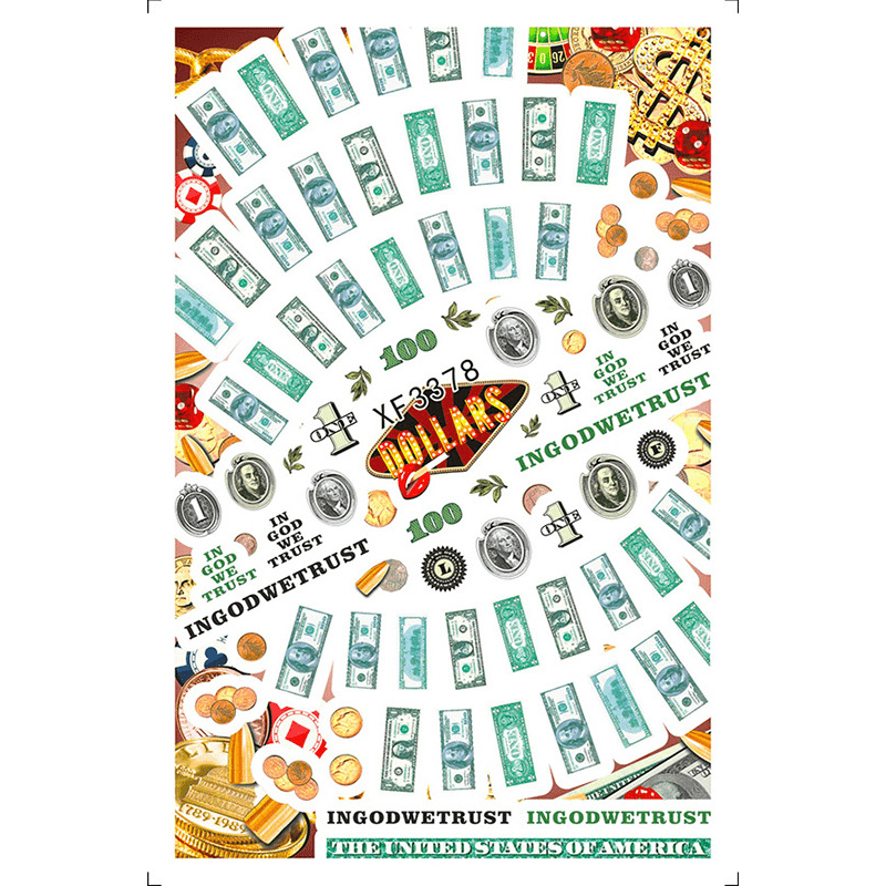 Money Dollar Nail Art Stickers Self Adhesive Money Nail Art Decals