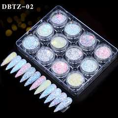Fluorescent Nail Glitter Sequins Acrylic Powder for DIY Nail Art