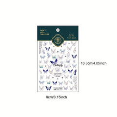Butterfly Art Stickers Holographic 5D Engraved Nail Self Adhesive Sticker