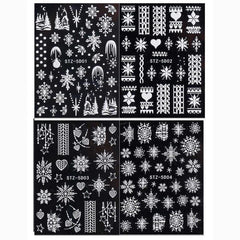 3D Embossed Christmas Snowflake Nail Art Stickers Decals