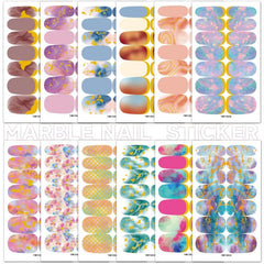 Marble Pattern Nail Stickers Long Lasting Decals