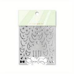 Golden Bronzing Chain Crown Star Nail Art Stickers Self Adhesive Nail Art Decals