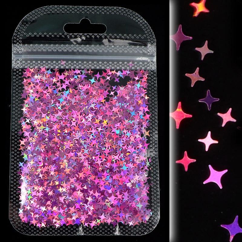Holographic Star Nail Glitter for DIY - Colorful Nail Art Sequins