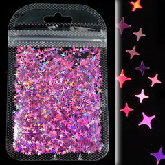 Holographic Star Nail Glitter for DIY - Colorful Nail Art Sequins