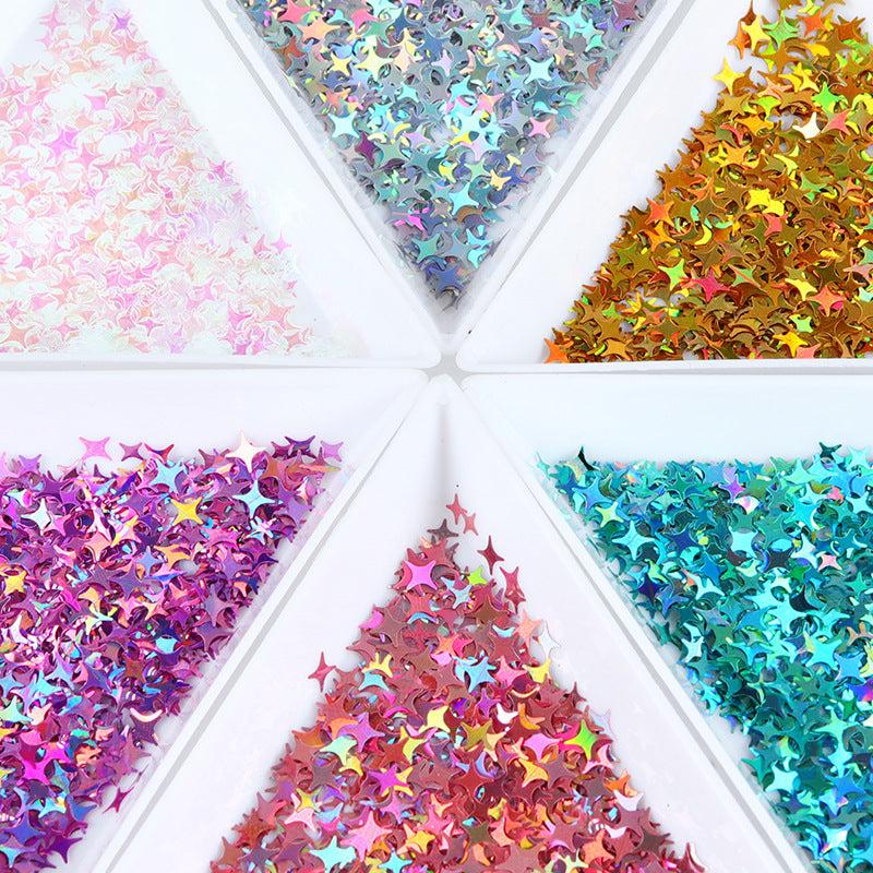 Holographic Star Nail Glitter for DIY - Colorful Nail Art Sequins