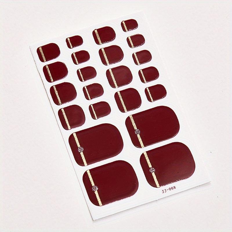 Glitter Toe Nail Wraps Self Adhesive Stickers - Sparkle and Style for Manicure