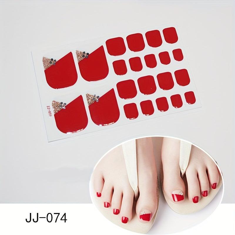 Glitter Toe Nail Wraps Self Adhesive Stickers - Sparkle and Style for Manicure