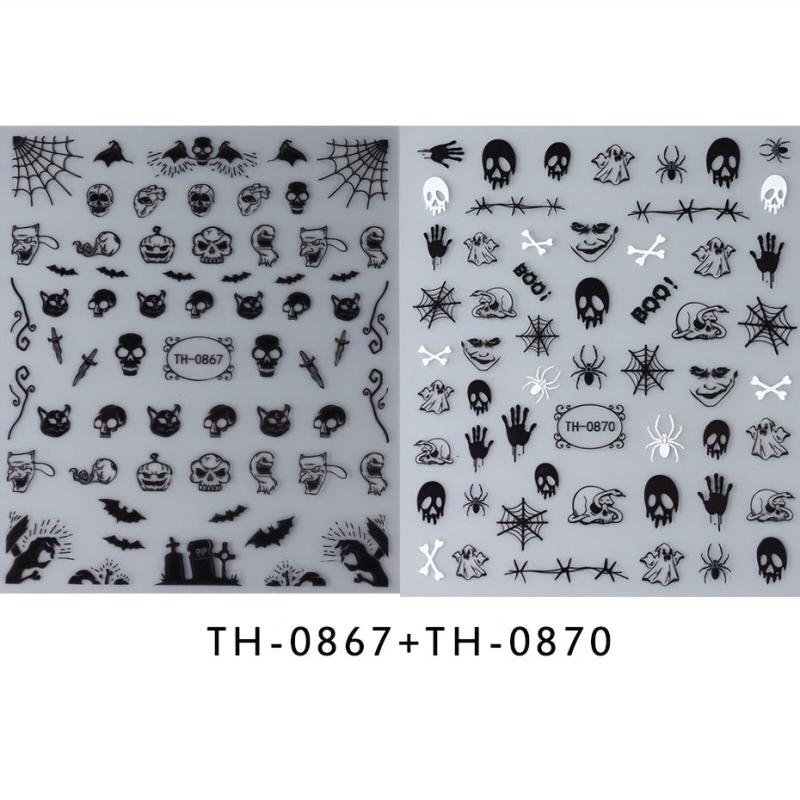 Halloween Nail Art Stickers Pumpkin Spider Skull