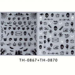 Halloween Nail Art Stickers Pumpkin Spider Skull