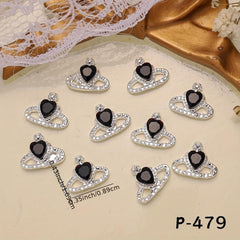 10pcs Crown Nail Art Charms With Rhinestones 3D Alloy Nail Gem Accessories