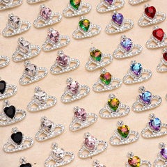 10pcs Crown Nail Art Charms With Rhinestones 3D Alloy Nail Gem Accessories