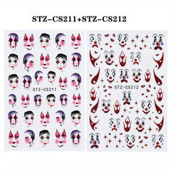 Halloween Nail Stickers Horror Red Bloody Wound Blood Nail Decorations