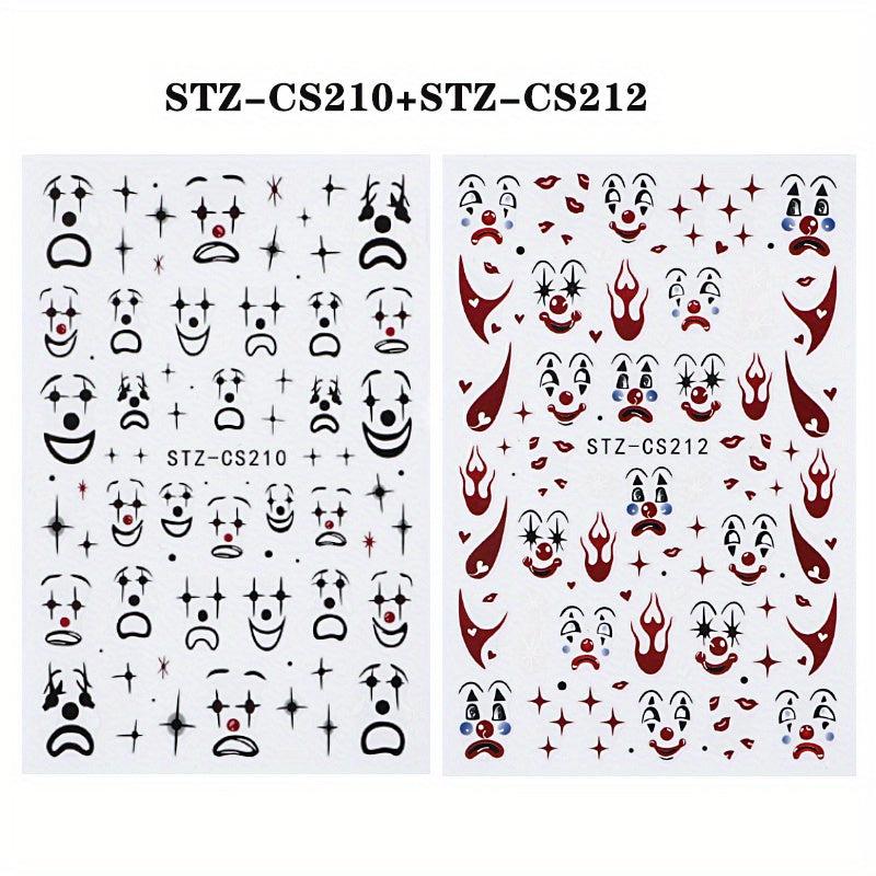 Halloween Nail Stickers Horror Red Bloody Wound Blood Nail Decorations