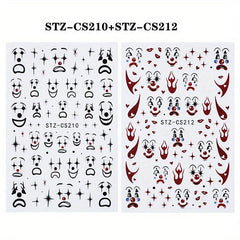 Halloween Nail Stickers Horror Red Bloody Wound Blood Nail Decorations