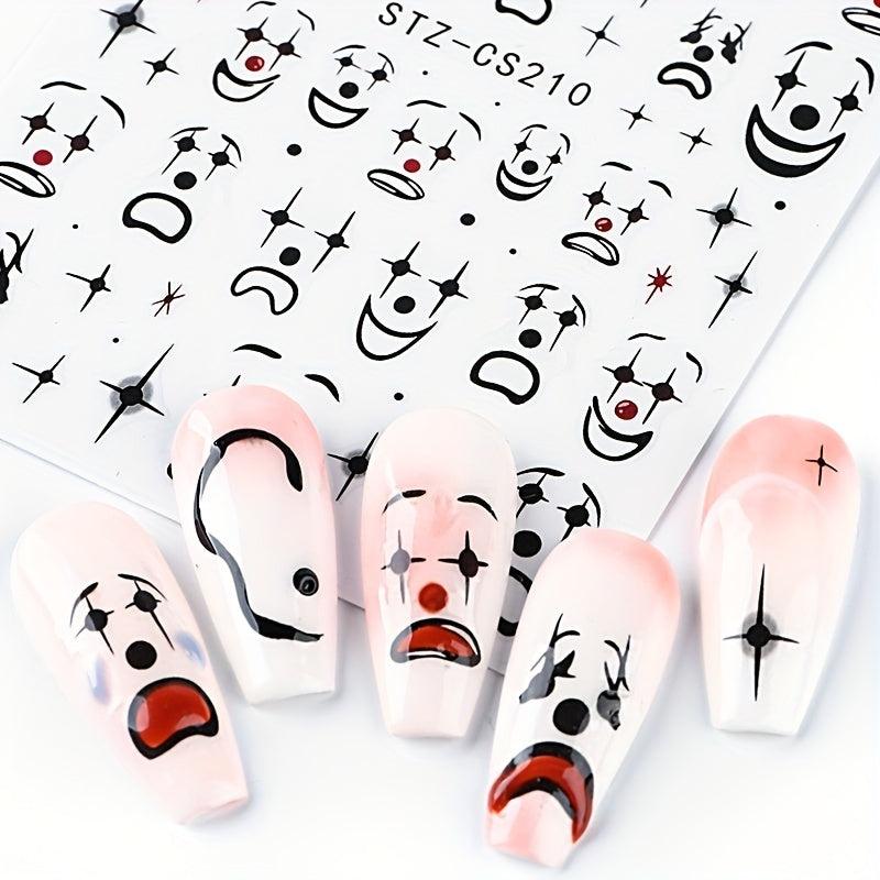 Halloween Nail Stickers Horror Red Bloody Wound Blood Nail Decorations