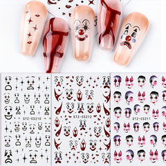 Halloween Nail Stickers Horror Red Bloody Wound Blood Nail Decorations