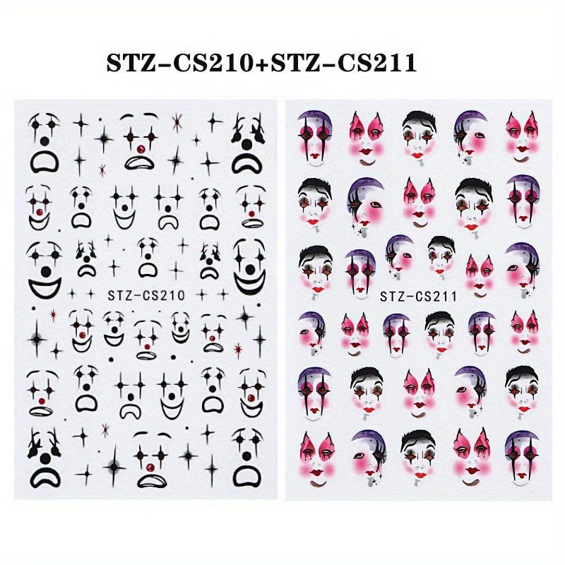 Halloween Nail Stickers Horror Red Bloody Wound Blood Nail Decorations
