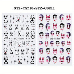 Halloween Nail Stickers Horror Red Bloody Wound Blood Nail Decorations