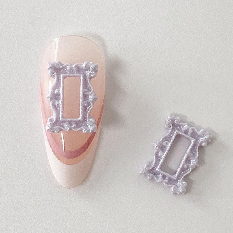 3D Metal Frame Nail Charms DIY Punk Manicure Decor 30 Pcs
