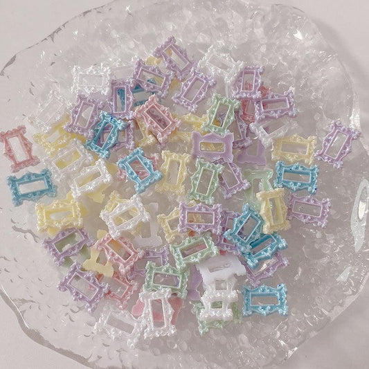 3D Metal Frame Nail Charms DIY Punk Manicure Decor 30 Pcs