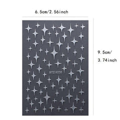 Holographic Stars Nail Art Stickers Decals Glitter Five pointed Star