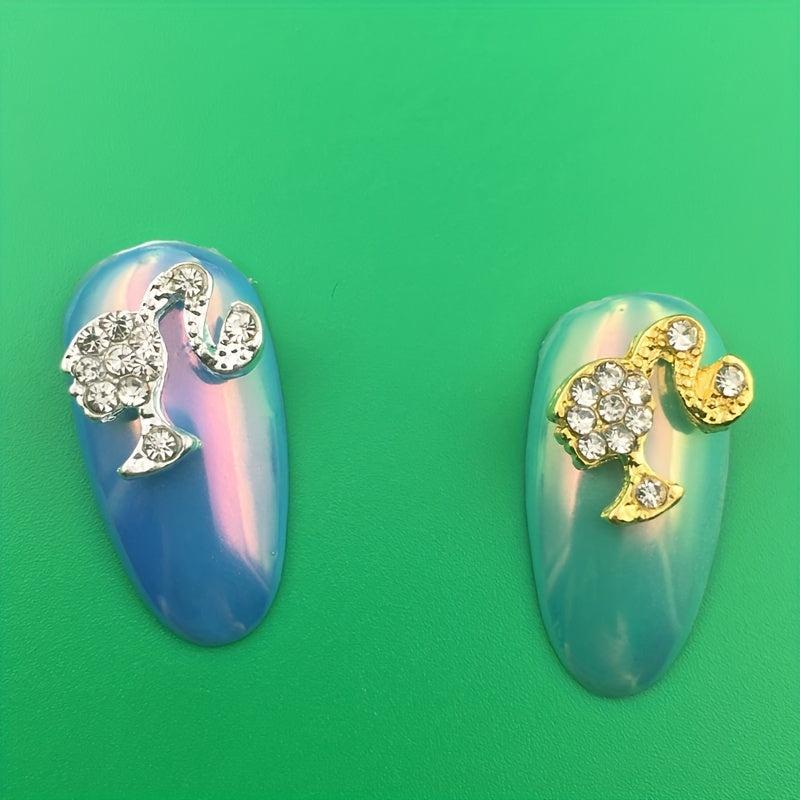 10pcs Head Shape Nail Art Charms 3D Alloy Rhinestones Nail Art Jewelry