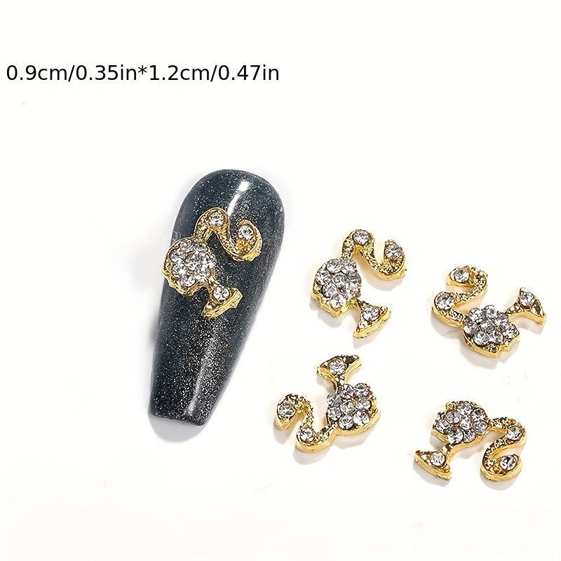 10pcs Head Shape Nail Art Charms 3D Alloy Rhinestones Nail Art Jewelry