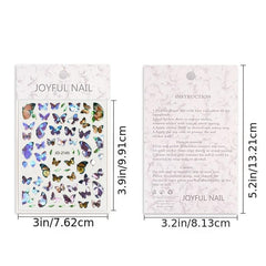 Holographic Purple Butterfly Nail Art Stickers Decals