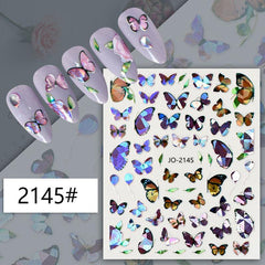 Holographic Purple Butterfly Nail Art Stickers Decals