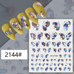 Holographic Purple Butterfly Nail Art Stickers Decals