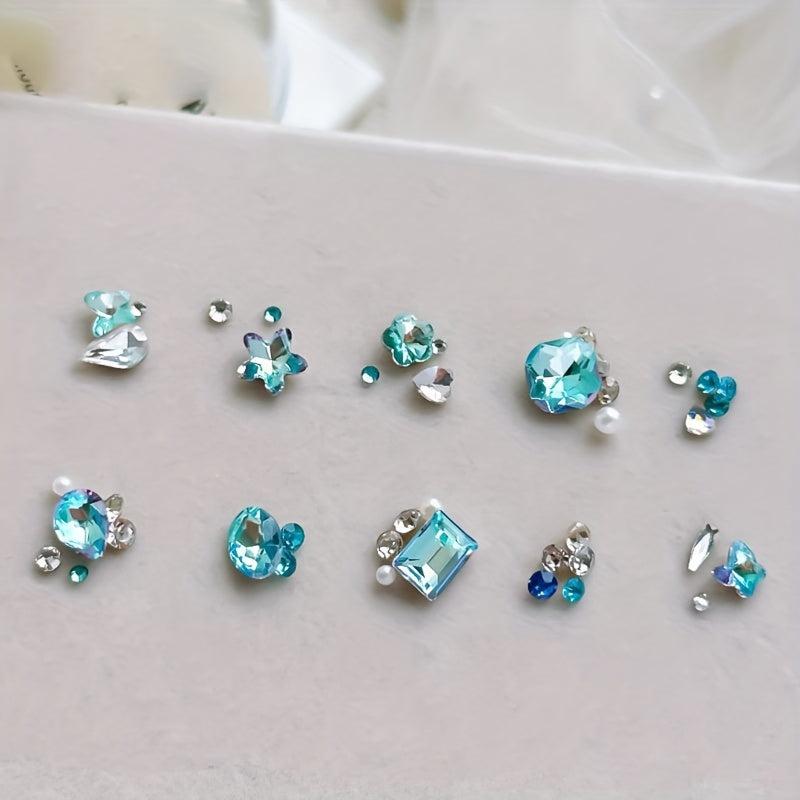 10 20pcs Mix Shape Glass Nail Rhinestones DIY Nail Art Gemstones
