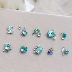 10 20pcs Mix Shape Glass Nail Rhinestones DIY Nail Art Gemstones
