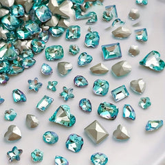 10 20pcs Mix Shape Glass Nail Rhinestones DIY Nail Art Gemstones