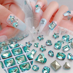10 20pcs Mix Shape Glass Nail Rhinestones DIY Nail Art Gemstones