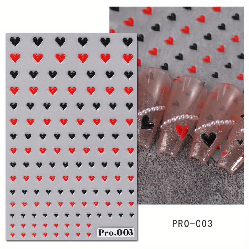Colorful Heart Nail Art Stickers Decals Self Adhesive Nail Supplies