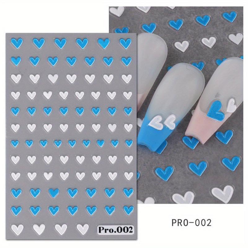 Colorful Heart Nail Art Stickers Decals Self Adhesive Nail Supplies