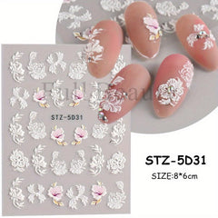 5D Nail Art Stickers Heart Star Cloud Designs Summer Ready