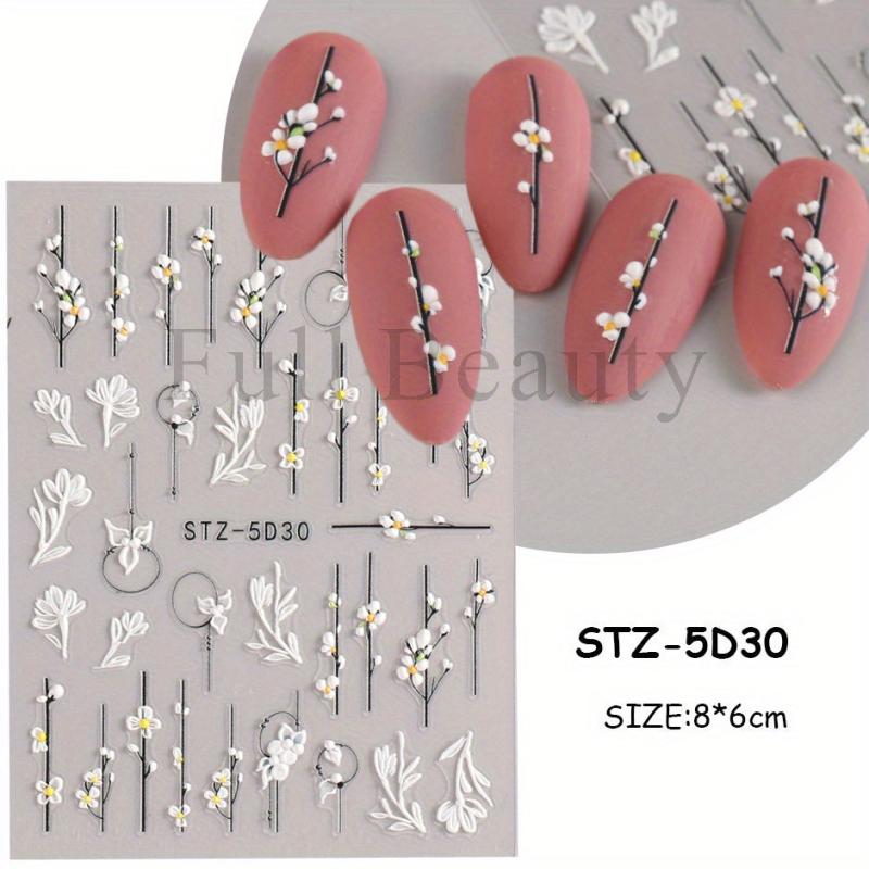 5D Nail Art Stickers Heart Star Cloud Designs Summer Ready