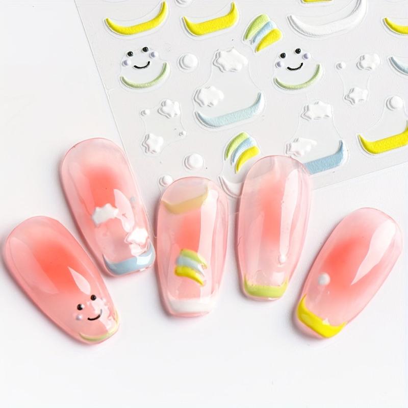 5D Nail Art Stickers Heart Star Cloud Designs Summer Ready