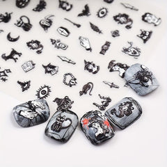 5D Gothic Nail Art Stickers - Self Adhesive Nail Decoration