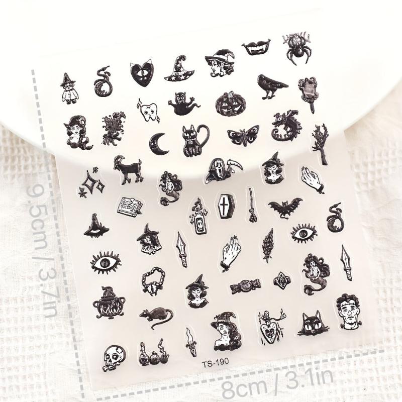 5D Gothic Nail Art Stickers - Self Adhesive Nail Decoration