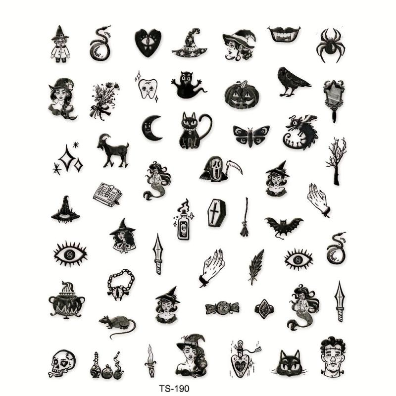 5D Gothic Nail Art Stickers - Self Adhesive Nail Decoration
