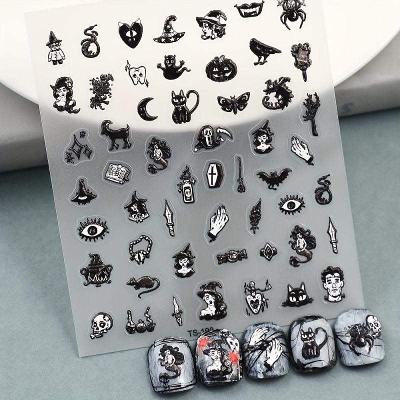 5D Gothic Nail Art Stickers - Self Adhesive Nail Decoration