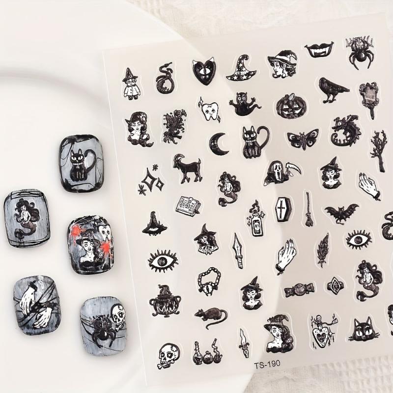 5D Gothic Nail Art Stickers - Self Adhesive Nail Decoration