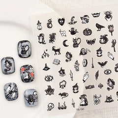 5D Gothic Nail Art Stickers - Self Adhesive Nail Decoration